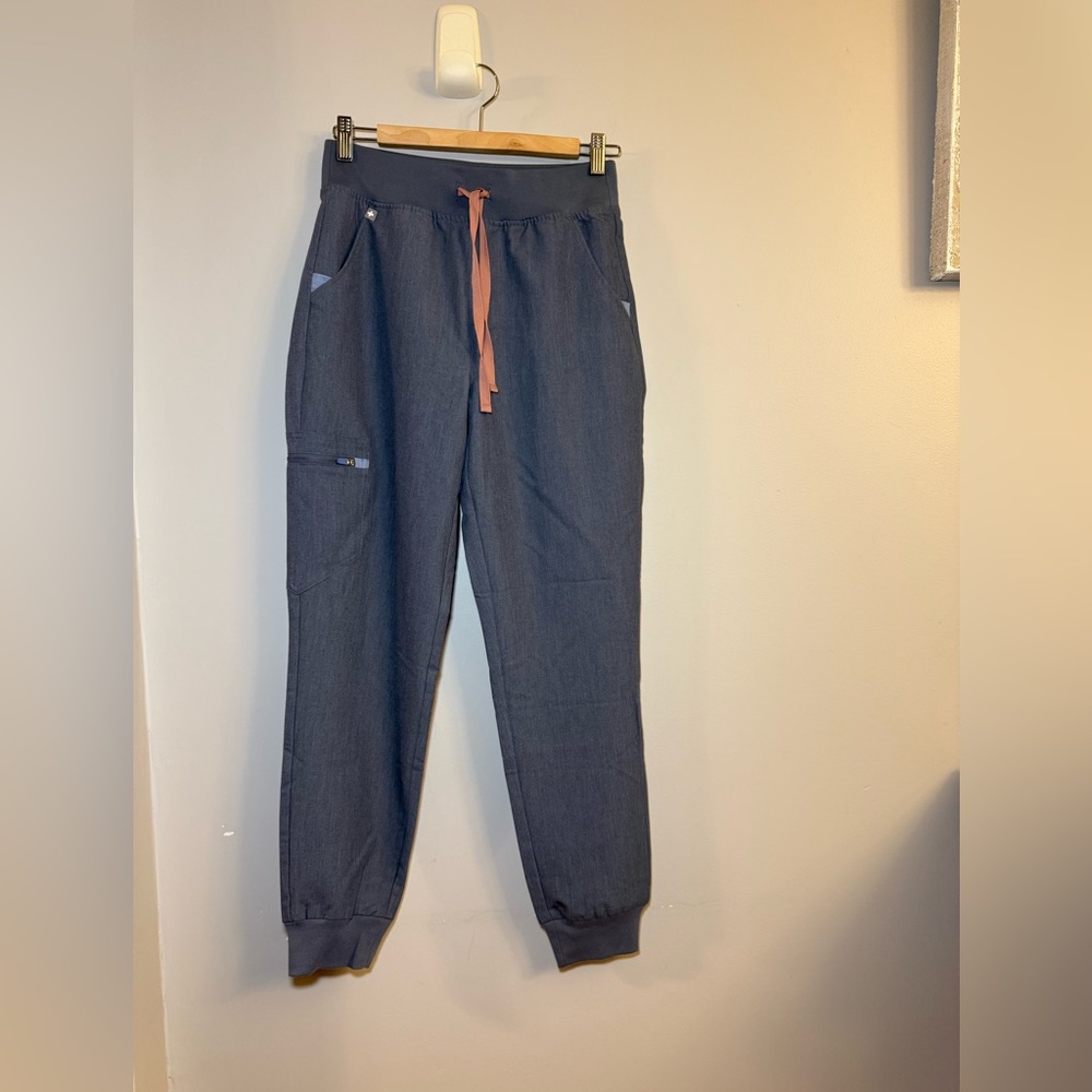FIGS High Waisted Zamora Jogger Scrub Pants Blue Size Small NWT FIONx